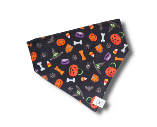 Halloween Dog Bandana -bones pumpkins and witches hats!