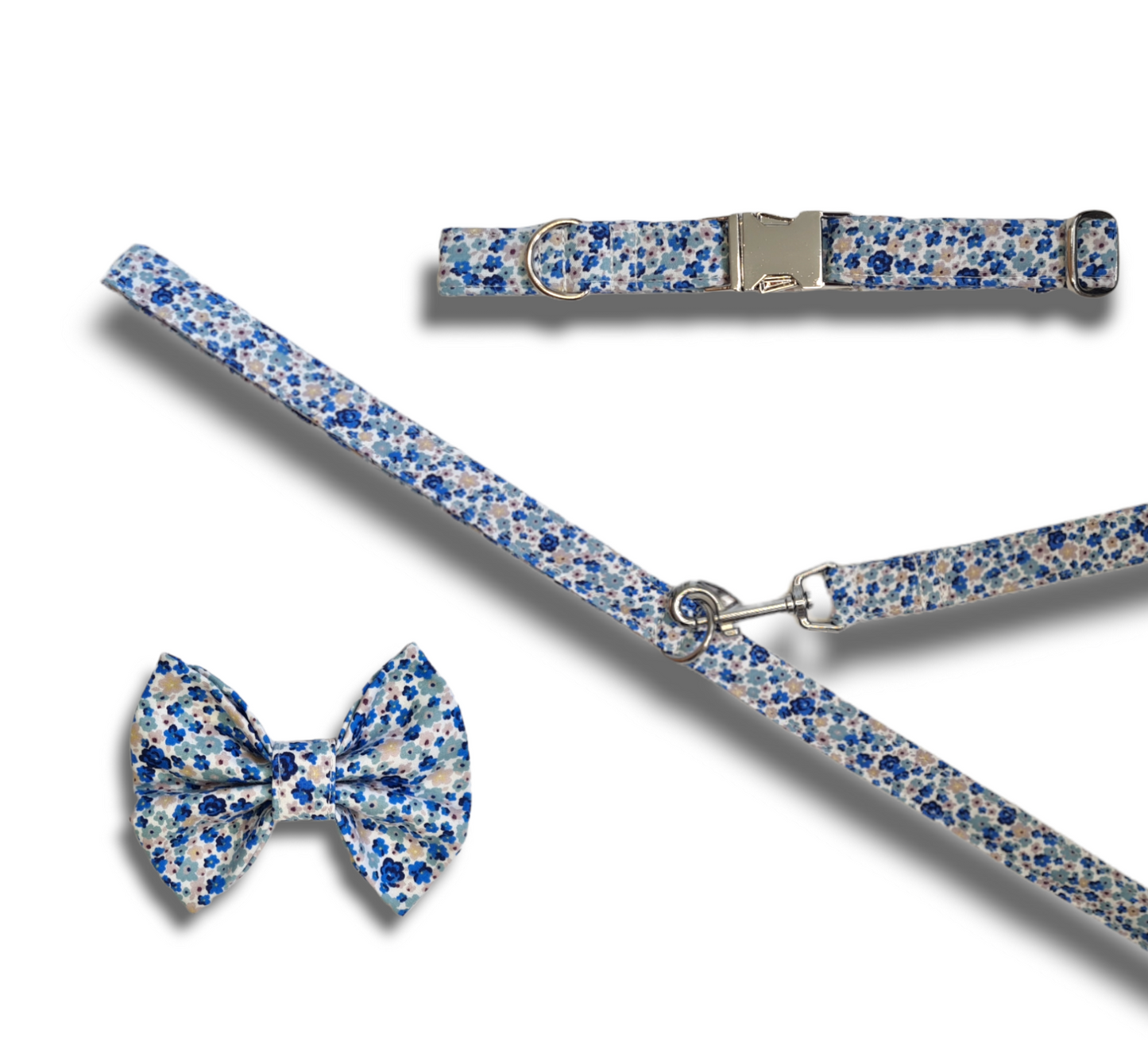 Blue Ditsy Print Dog Bow Tie
