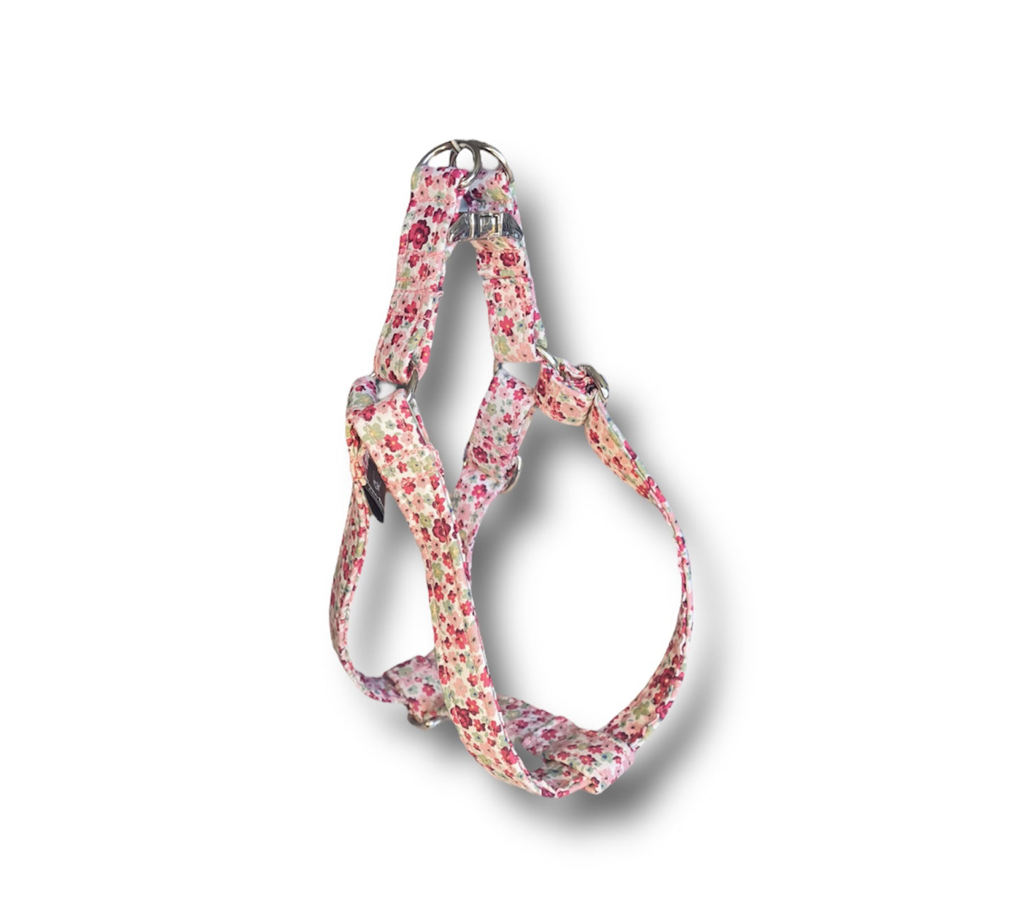 Adjustable step in dog harness - Pink ditsy