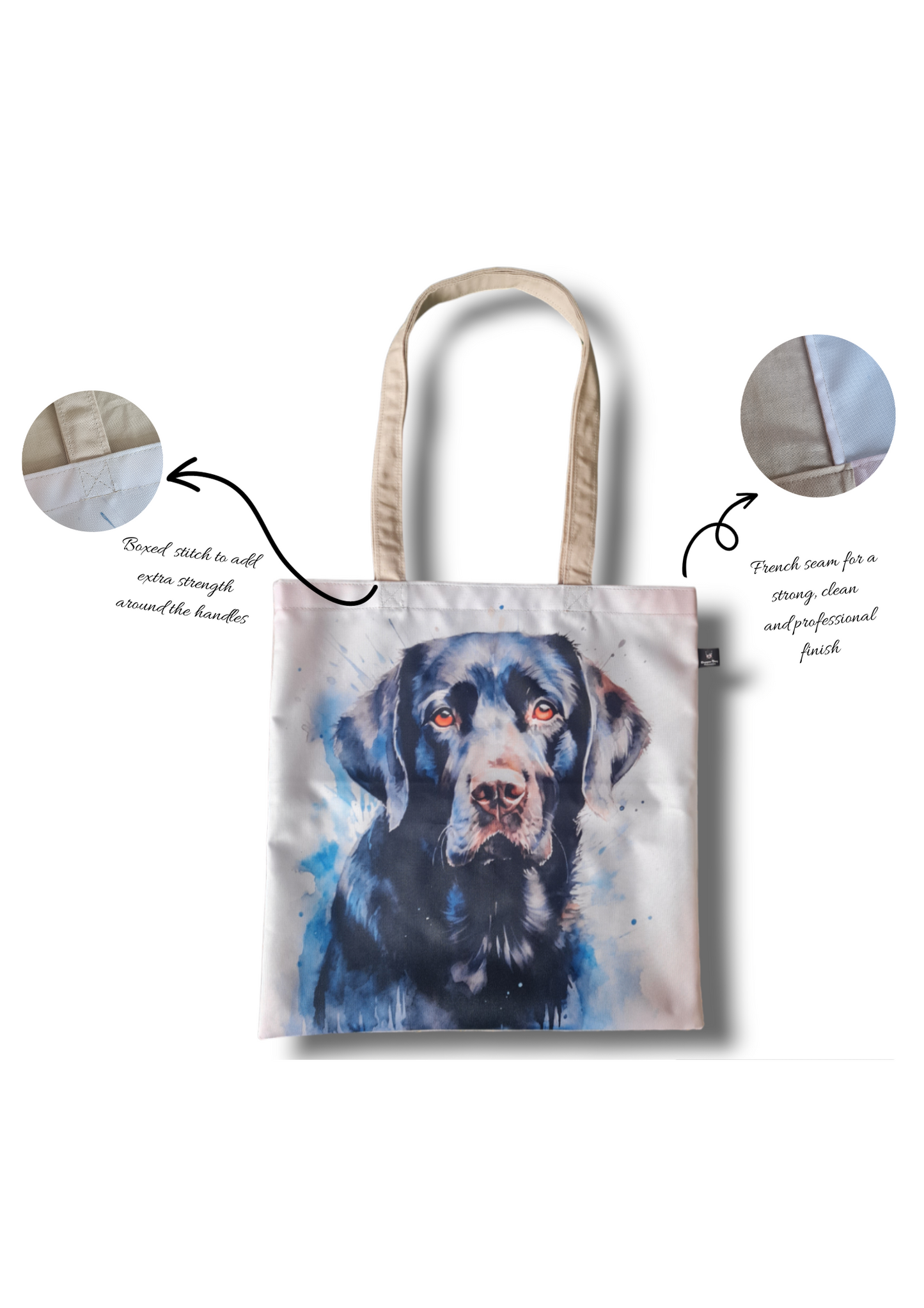 Tote bag - Christmas winter Scottie dog, waterproof canvas
