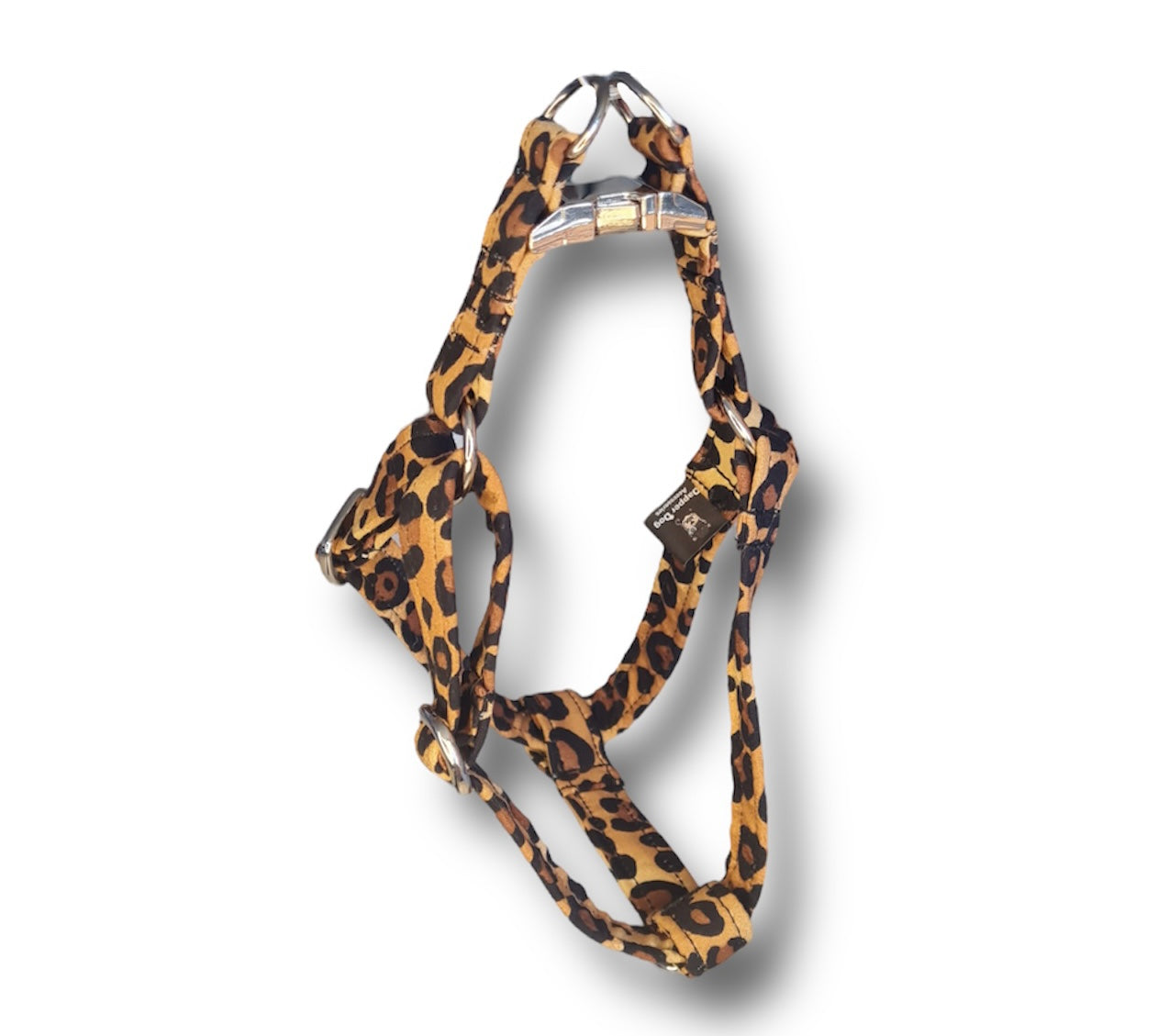 Adjustable step in dog harness - Leopard print