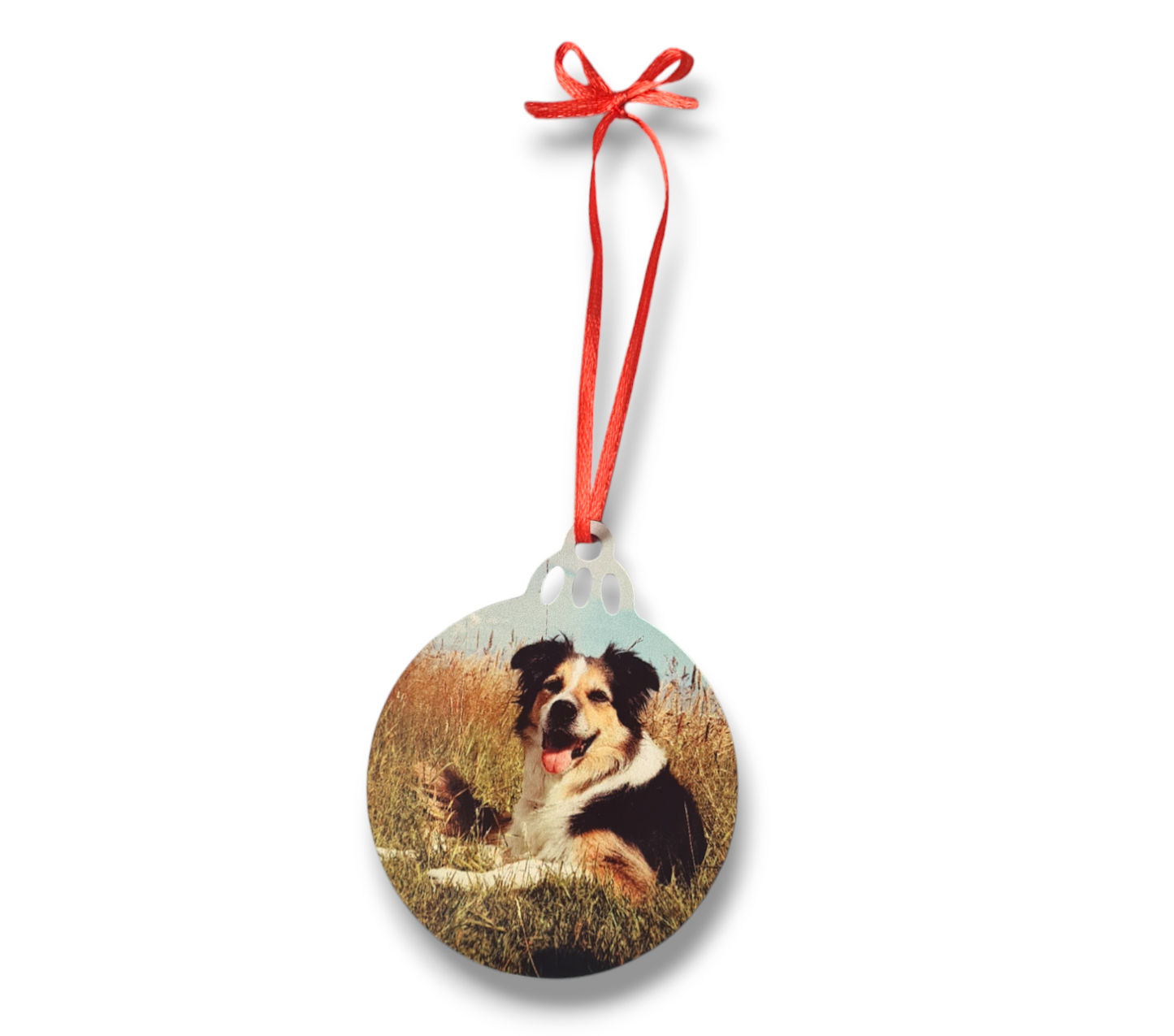 Personalised photo Christmas hanging tree ornament