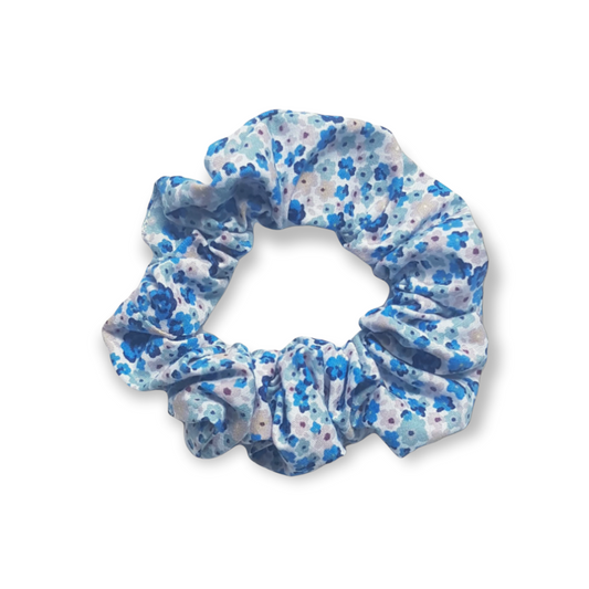 Blue ditsy scrunchies