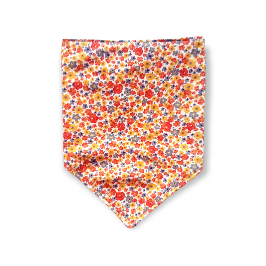 Orange ditsy clip on dog bandana