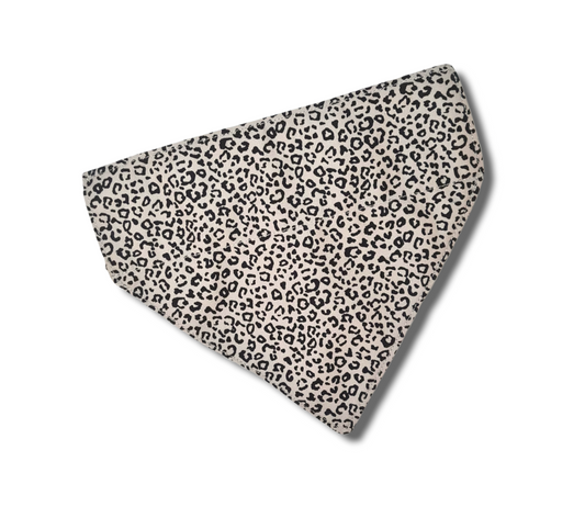 Silver Leopard print dog bandana