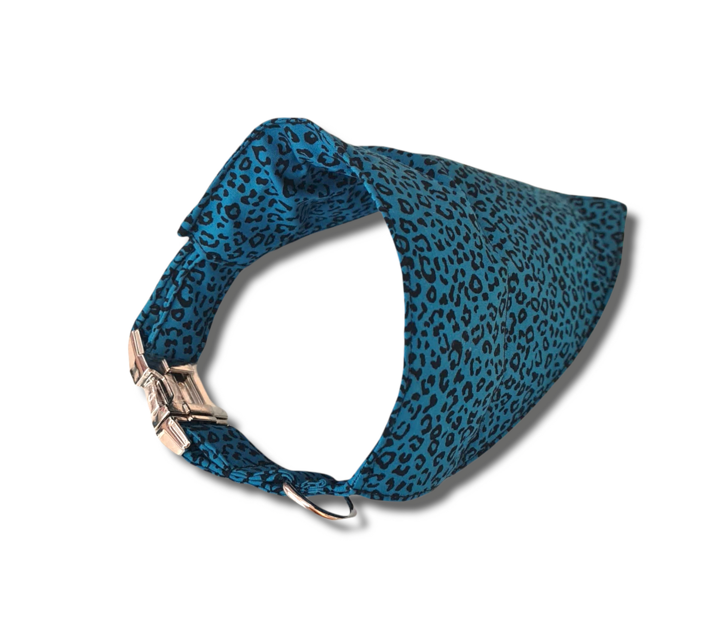 Blue leopard print dog collar/lead