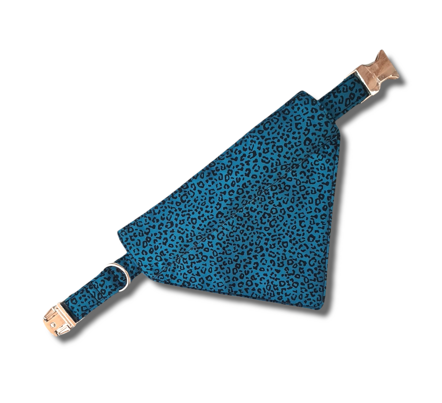 Blue leopard print dog collar/lead