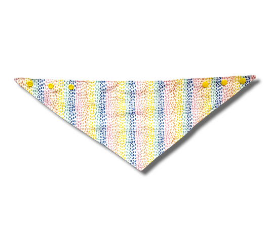 Rainbow print clip on dog bandana