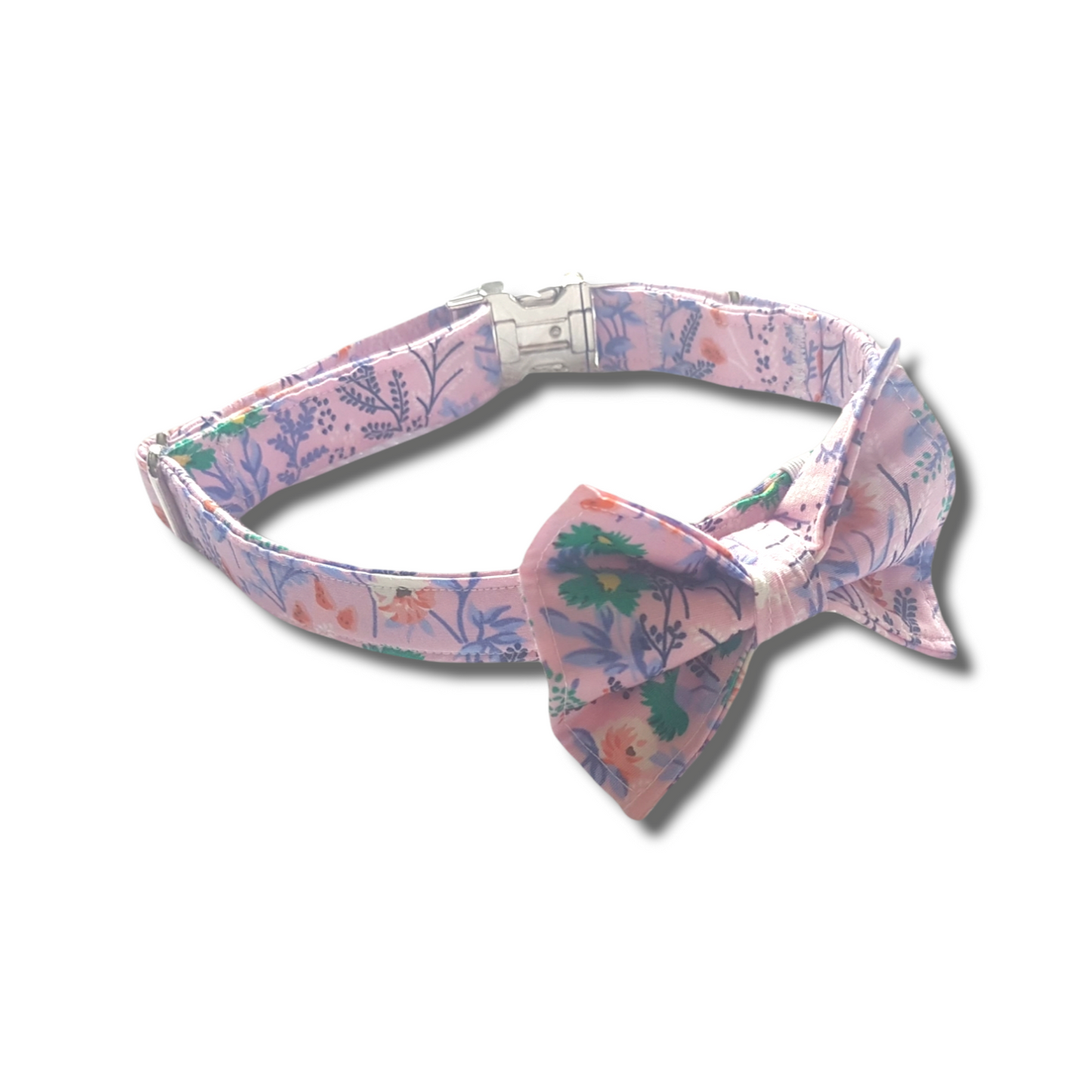 Floral Lead and Collar, pink or blue