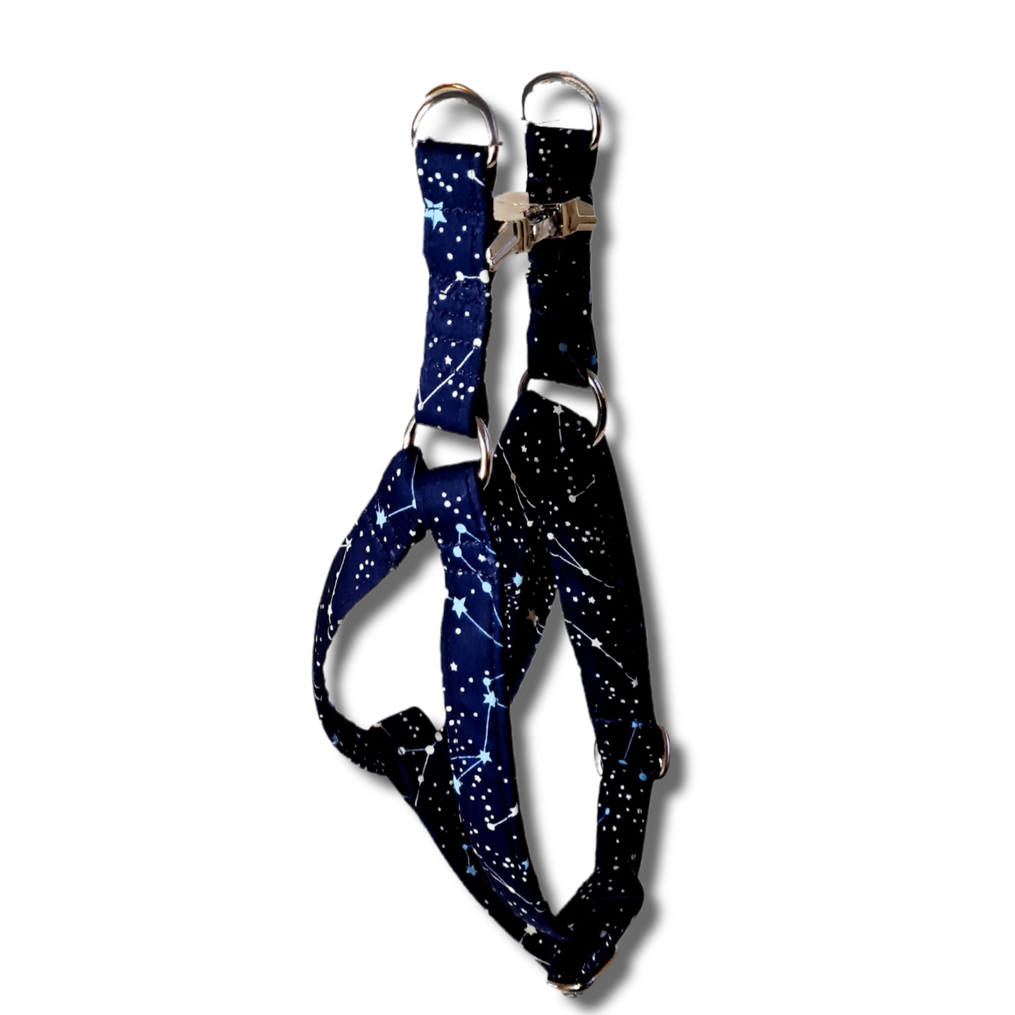Adjustable step in dog harness - constellation, celestial print