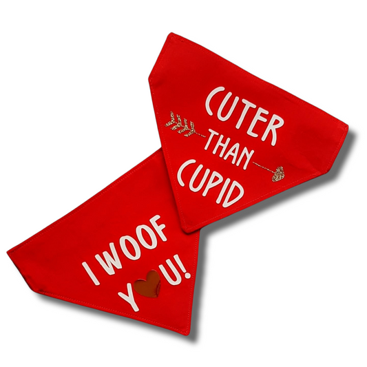 Valentines Dog Bandana // I woof you // Cuter than Cupid