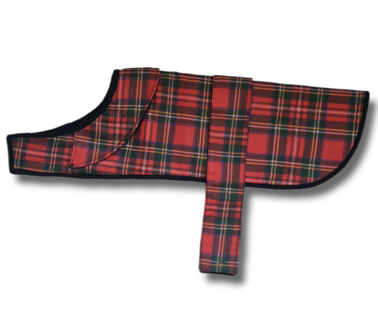 Waterproof tartan dog jacket Small