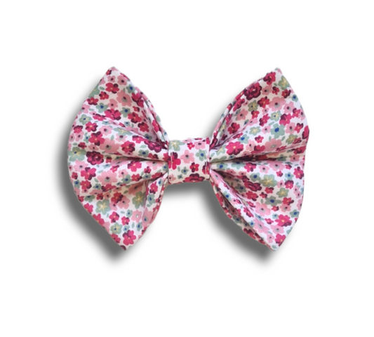 Pink Ditsy Print Dog Bow Tie